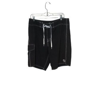 4/$25 Ezekiel Board Shorts Men's Black 34 Swim Trunks Lace Up Side Pocket
